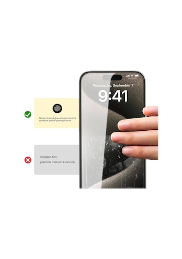 Apple Apple iPhone Uyumlu  15 Pro Max Zore Rika Premium Privacy Temperli Cam Ek