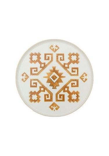 Porland Arabesque Serisi 18cm Düz Tabak Desen1 beyaz