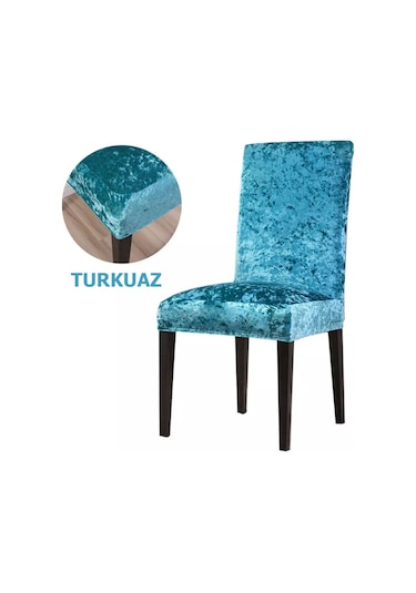 Pamuklu Kadife Sandalye Kılıfı Likralı Lastikli Sandalye Örtüsü