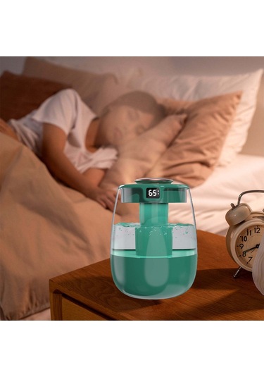 Samdoo J10 Yeşil Usb Nemlendirici: İki Fırtına Aynası, Sayısal Nem Göstergesi, Ev Kullanıma Uygun