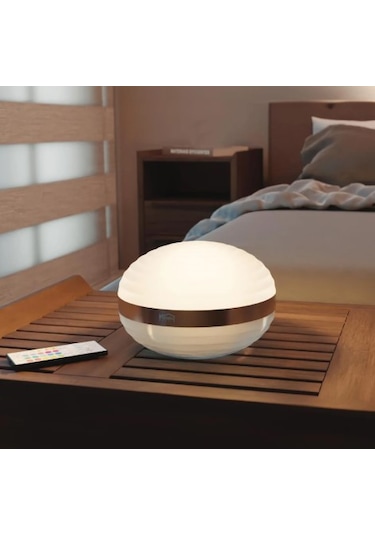 House Pratik Sesli Komutlu Uzaktan Kumandalı Ve App Destekli Gece Lambası Gri
