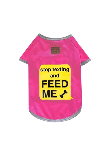 Alphadog Texting Pink Küçük Irk Köpek T-shirtü