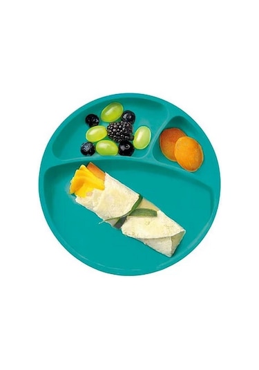 Oioi Porsiyon Vakum Tabanlı Silikon Tabak Yeşil