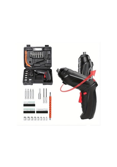 Tcherchi RU11662 Akülü Elektrikli Şarjlı Çok Fonksiyonlu Tornavida Seti 45 Parça
