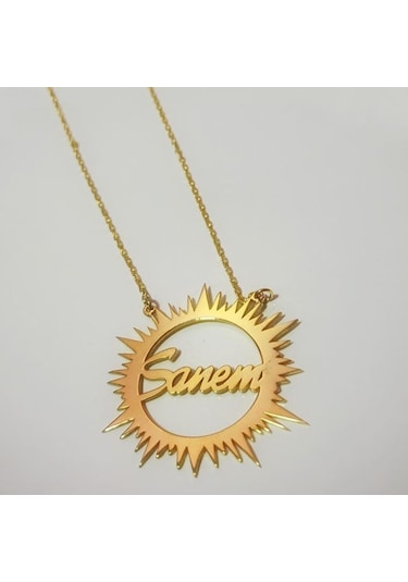 Kişiye Özel Isimli Güneş Şekilli Gümüş Kolye Özel Gün Hediyesi 437528559