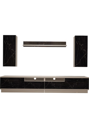 Decoraktiv Trendstyle 5220ds Slm Tv Ünitesi Tv Sehpası Beyaz - Siyah Mermer