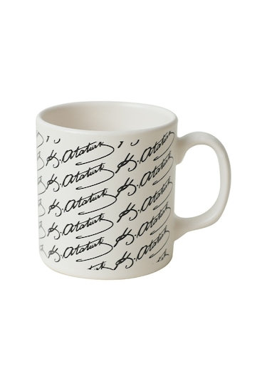 Keramika Atatürk İmza Siyah Silindir Kupa 1 Adet