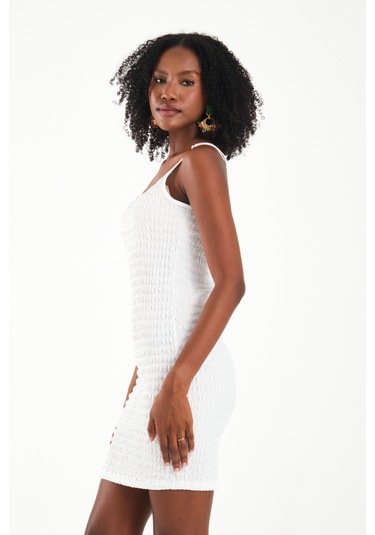 By Papi Askılı Elbise Beyaz