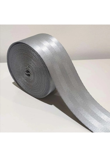 Renkli Emniyet Kemeri Şeritli 6 Metre 2 Kemer İçin Gri