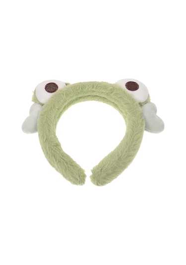 Karikatür Makyaj Saç Bandı Peluş Yüz Yıkama Saç Bandı Sevimli Kurbağa Saç Bandı Yüz Yıkama Saç Bandıyeşil Çok Renkli