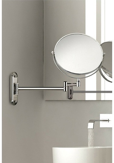 Makyaj Aynası Krom Duvar Aynası Çift Taraflı Büyüteçli MB024