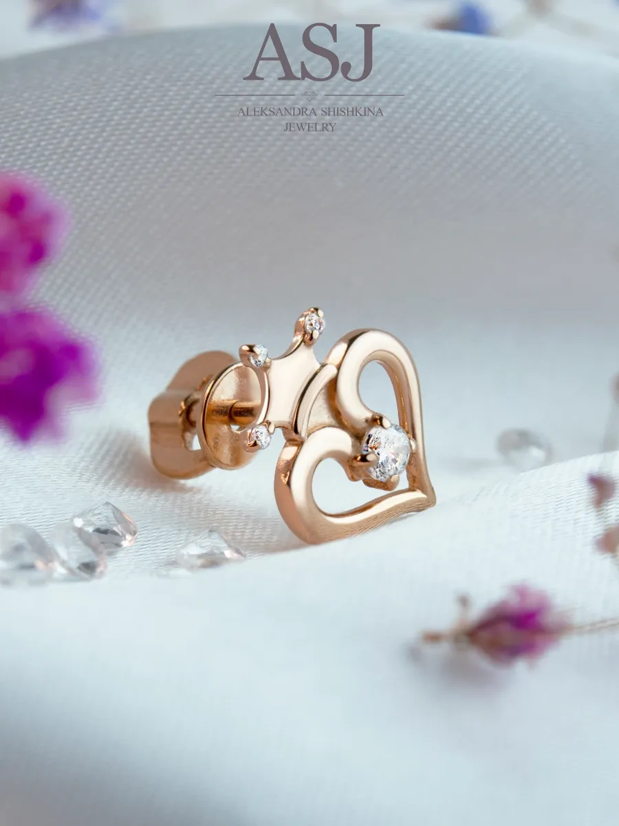 Asj Çocuklar İçin Altın Kalp Küpeler Gümüş 925 439097814 Altın