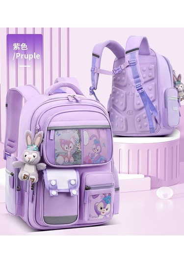 2025 Yeni Çocuk Okul Çantası Mor Büyük Boy