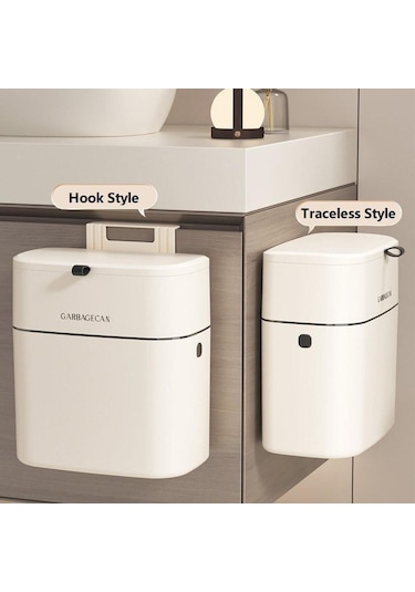 Yaratıcı Duvara Monte Asılı Çöp Kovası Mutfak Dolap Kapağı Kapaklı Mutfak Çöp Kovaları Çöp Kovası Ev Diğer