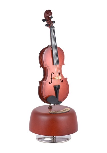 Springsun Klasik Kurmalı Keman Müzik Kutusu Döner Müzikal Taban Enstrümanı Minyatür Replika Sanat Eşyası Hediye A