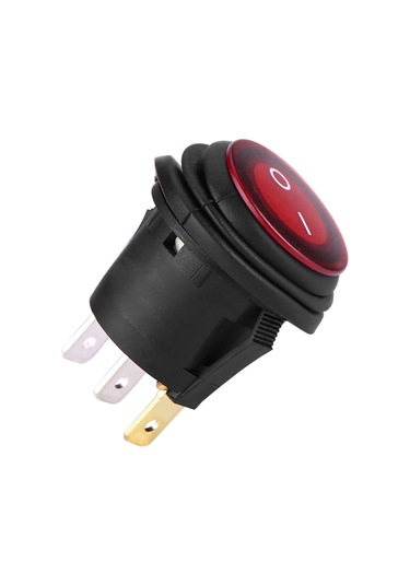 Yaozixa 2 Adet 20mm Delikli 3 Pin Su Geçirmez Kırmızı Led Anahtarı, 12v-24v Dc Uyumlu, Spst On/off, Döndürme Engeli, Araç Ve Diğer Cihazlar İçin