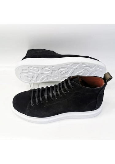 Büyük Numara Siyah Süet Erkek Bot