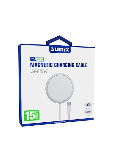 Sunix Mg 20 Magsafe Charger Kablosuz Şarj Aleti iPhone Uyumlu ve Tüm Tel
