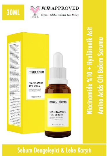 Maruderm Niacinamide %10 + Hyalüronik Asit + Panthenol Cilt Bakım Serumu 30 ML