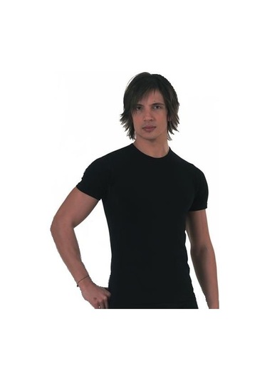 6 Adet Dono Erkek Likralı Sıfır Yaka Kısa Kollu Fanila Atlet 1240 Siyah