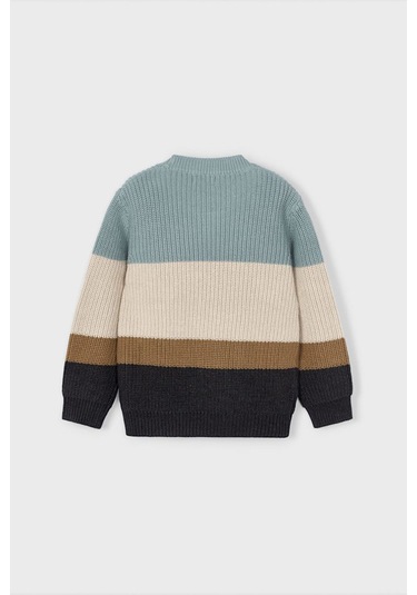 Erkek Çocuk Örgü Kazak - Çok Renkli Mavi