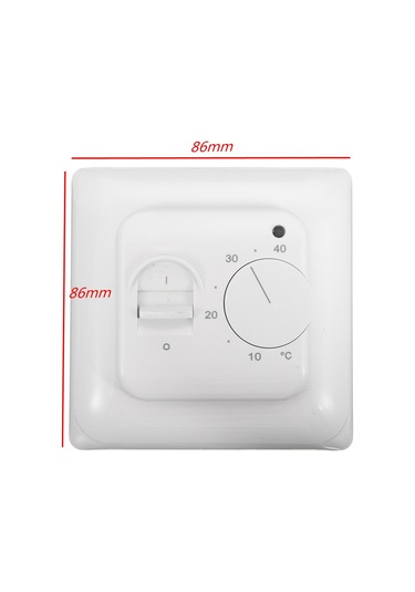 Xindoker Manuel Knoblu 230v Radyant Isı Kontrol Cihazı, 5-40 C Aralığında, 16a, 3m Sensörlü, Ip20 Beyaz Termostat