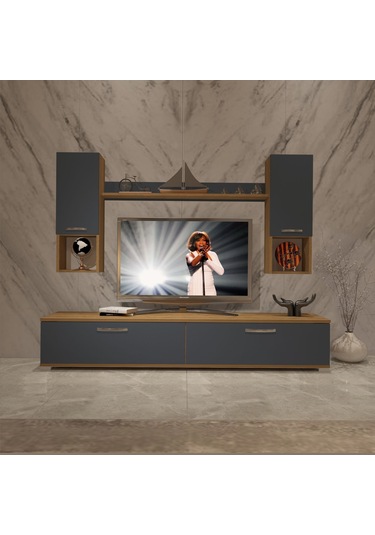 Decoraktiv Eko 5da Mdf Std Tv Ünitesi Tv Sehpası Pera - Antrasit