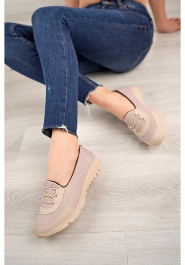 Kadın Fileli Yazlık Spor Babet Ten