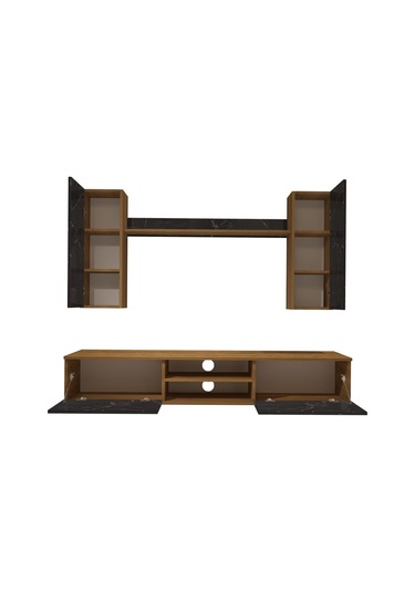 Decoraktiv Eko 7 Mdf Dvd Tv Ünitesi Tv Sehpası Pera - Siyah Mermer