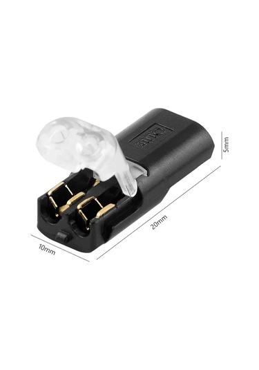 Fobz Kablolar İçin Hızlı Takmalı 2 Pinli Bağlantılar 10 Adet 5 Çift 334098568 Siyah