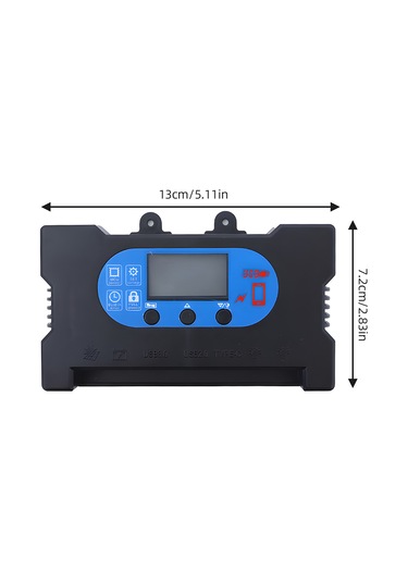 Moveevo Güneş Paneli Kontrol Cihazı 30a Pwm - %98 Verimli Dönüşüm - Oled Ekran - 12v/24v Otomatik - Usb/type-c/led Çıkışlı - Tam Koruma Sistemi Siyah