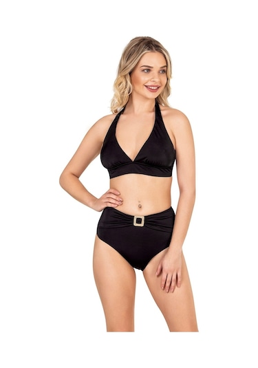 Endeep Kadın Boyundan Bağlamalı Siyah Bikini Üstü Siyah