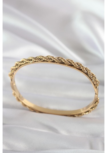 316l Çelik Gold Renk Burgu Zincir Model Kadın Kelepçe - Tj-bb5904 Gümüş