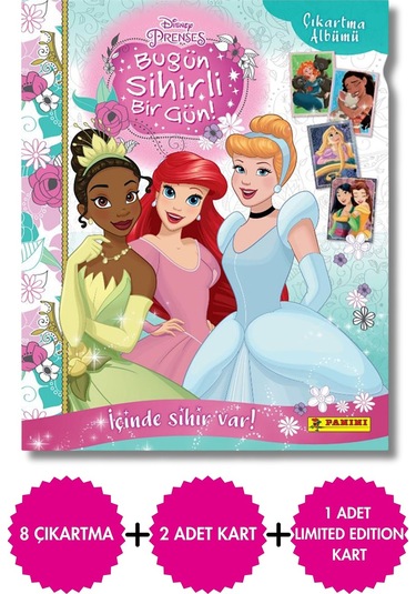 Toyika Panini Lisanslı Disney Prinses Mega Başlangıç Paketi Album+2 Paket 8 Stickers Çıkartma