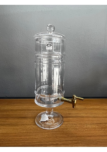 Lüks Musluklu Cam Lohusa Şerbetlik Damacana Sebil 1,50 Lt Şeffaf