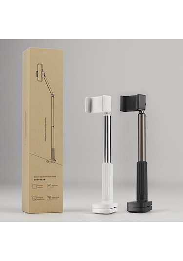 Cbtx X6 Ayarlanabilir Telefon Standı Selfie / Canlı Yayın / Video Kaydı İçin Başucu Masaüstü Cep Telefonu Kelepçe Tutacağı Beyaz