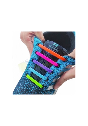 Renkli Silikon Ayakkabı Bağcık 8+8 Adet Yeni Nesil %100 Kauçuk Yüksek Kalite