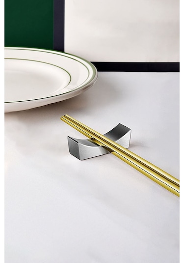 6 Adet Çelik Silver Chopstick Kaşık Çatal Standı Çelik Çubuk Tutucu Mt151by-6