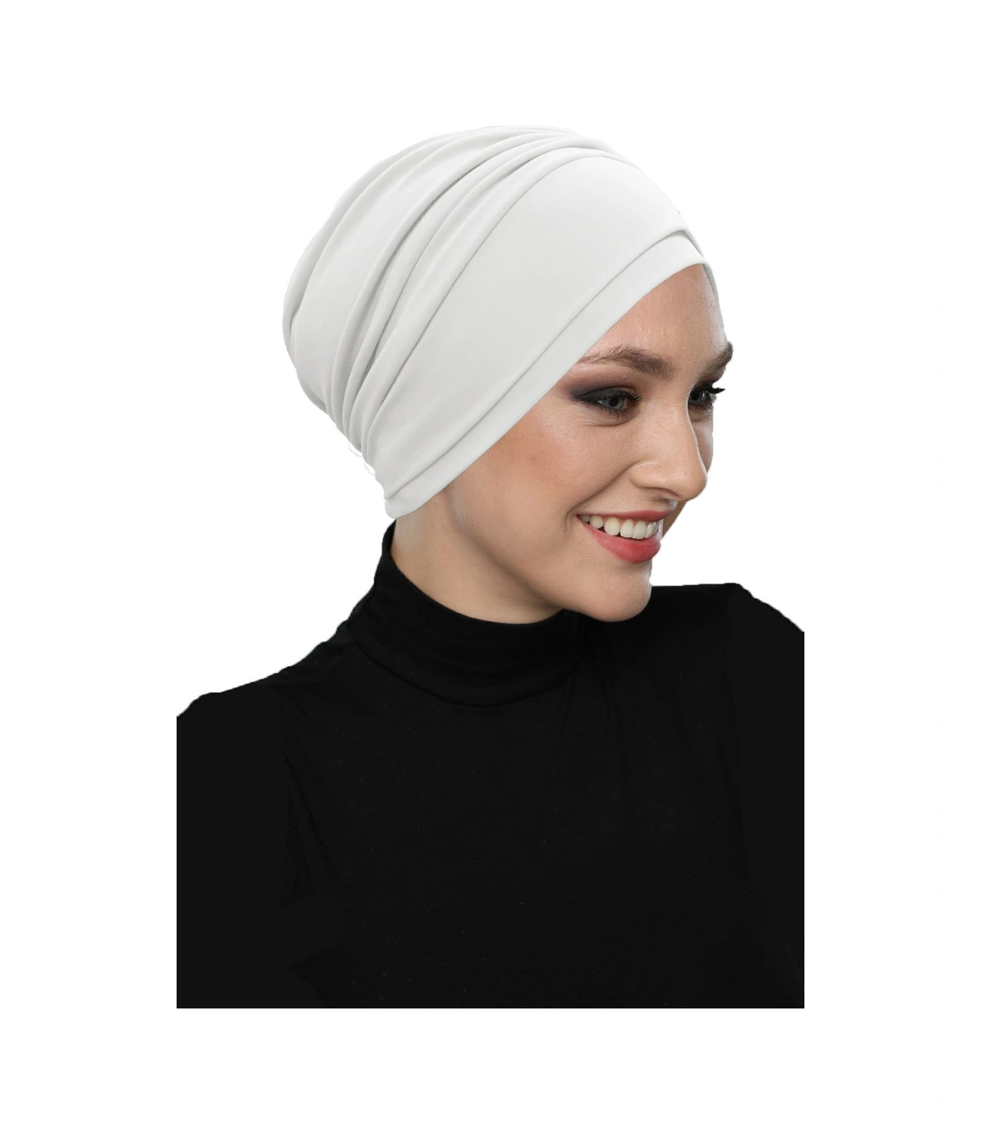 Çift Katlı Astarlı Krem Hazır Türban Tesettür Dış Ve Havuz Bonesi Krem