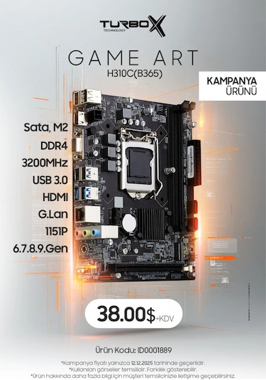 Turbox Gameart H310c B365 Intel B365 3200mhz Ddr4 Lga 1151 Micro Atx Anakart