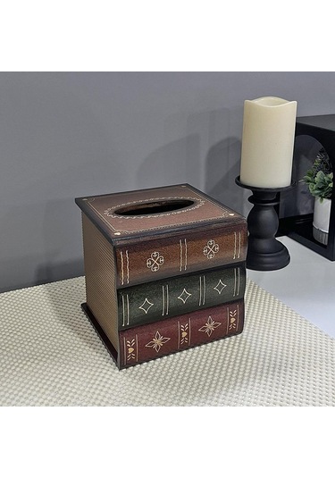 Suntek Ev Yatak Odası Banyo Için Mendil Kutusu Kapağı Kahverengi