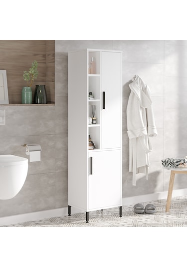 Yurudesign Vitale Çok Amaçlı Dolap Banyo Dolabı Beyaz Vı2-W Beyaz