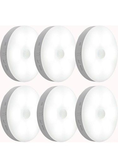 Mianbaoshu Akıllı Hareket Sensörlü Led Gece Lambası, Usb Şarj Edilebilir, Sabit Ve Sürekli Işık Modu, Beyaz Işık, Dolap/odalar İçin, 6 Adet Diğer Diğer