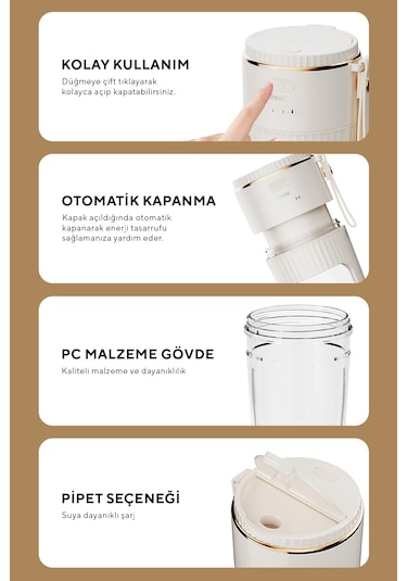 Fressi FR-BL0318  Taşınabilir Şarjlı Kişisel Smoothie Blender