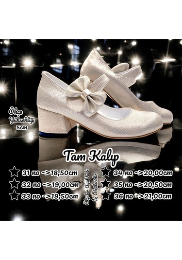 Beebron Ortopedik Topuklu Abiye Kız Çocuk Ayakkabı Starry Series Abiayk2401 Altın Altın