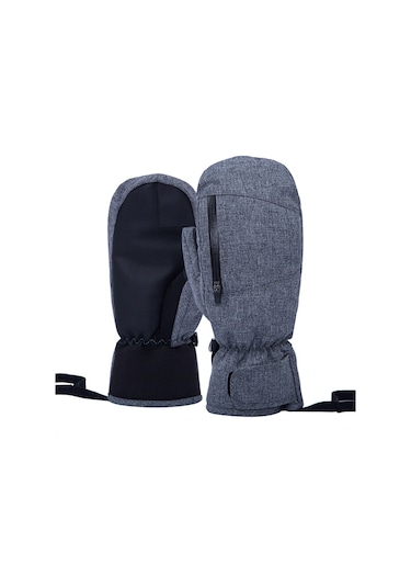 Wezone Kadın Erkek Su Geçirmez Kayak Eldiveni - Dokunmatik Ekranlı, Kış Sporları İçin Sıcak Tutan Eldiven Gri