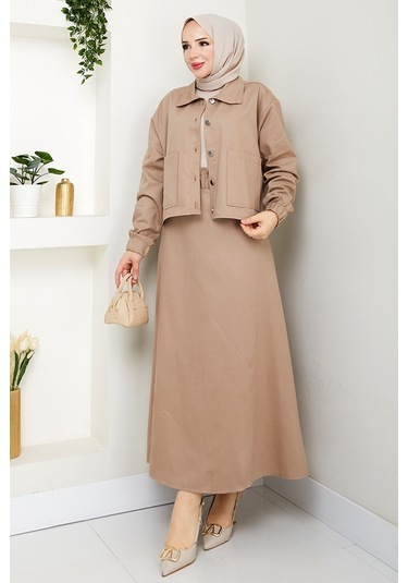 Cerza Ceket Etek İkili Takım 1534 - Taş Taş
