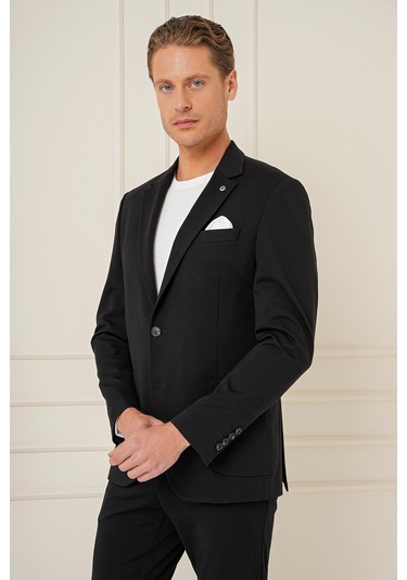 C 690 Slim Fit Siyah Spor Ceket Siyah