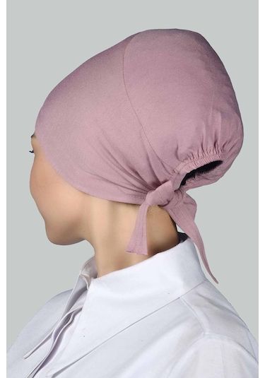 Altobeh Kadın Pratik Dikişsiz Bağcıklı Kaymayan Tesettür Penye Bone - Koyu Pembe