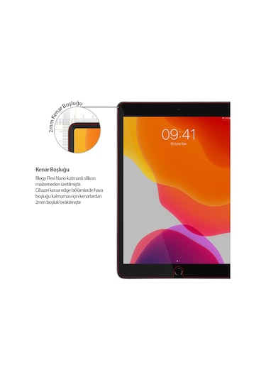 Blogy Apple Uyumlu iPad  Pro 10.2 Flexi Nano Ekran Koruyucu